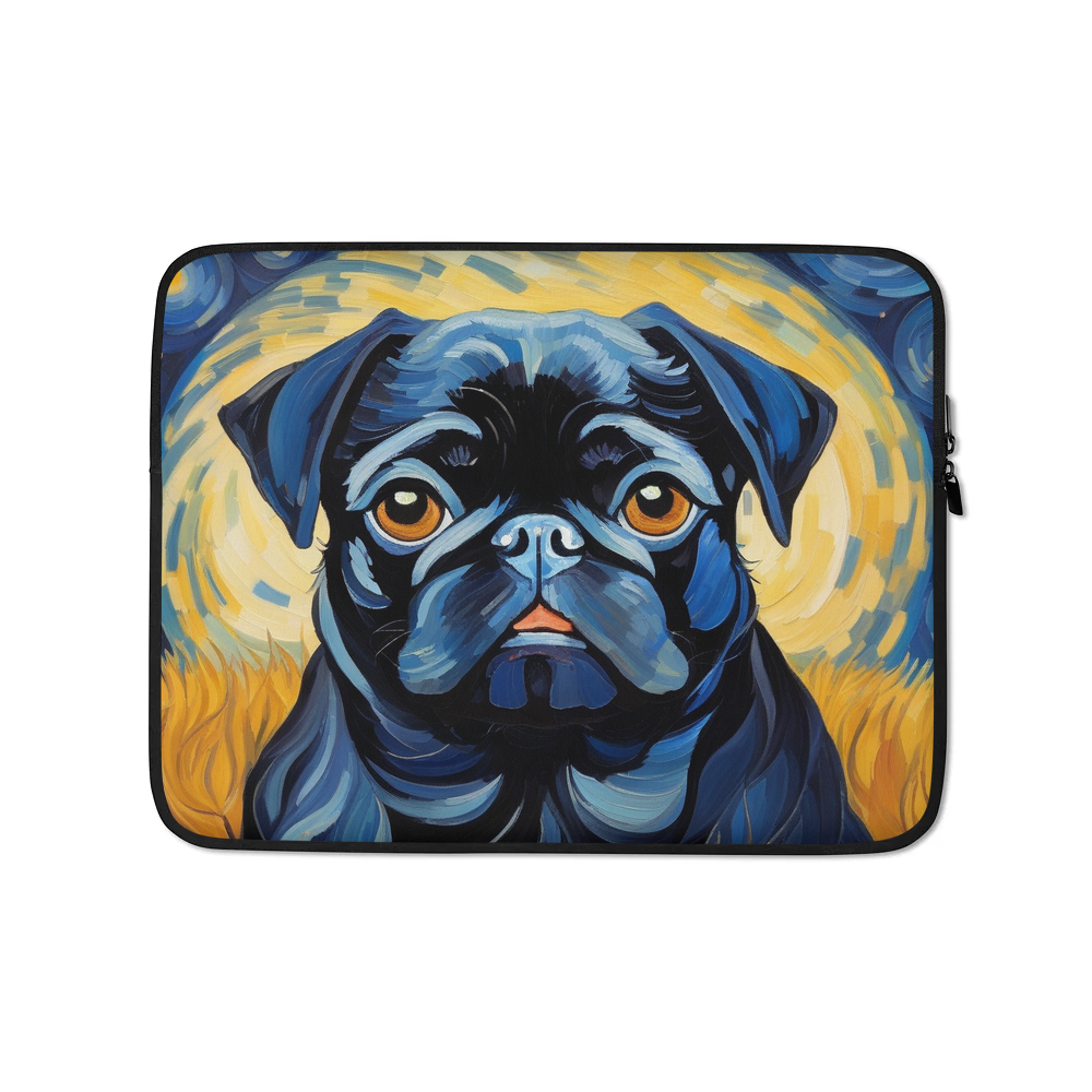PugMug Custom Black Pug Laptop Sleeve