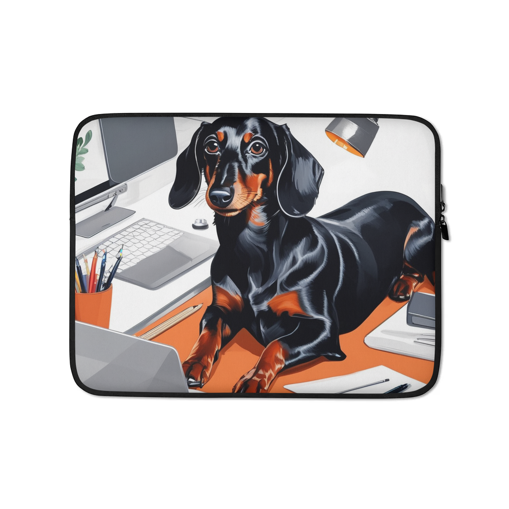 PugMug Custom Black Dachshund Laptop Sleeve