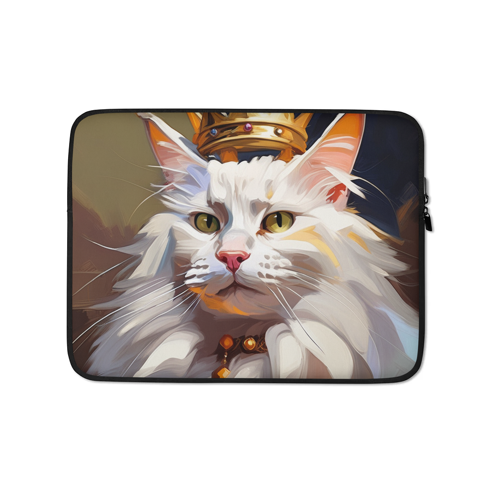 PugMug Custom White Maine Coon Cat Laptop Sleeve