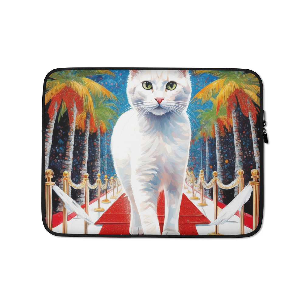 PugMug Custom White Companion Cat Laptop Sleeve