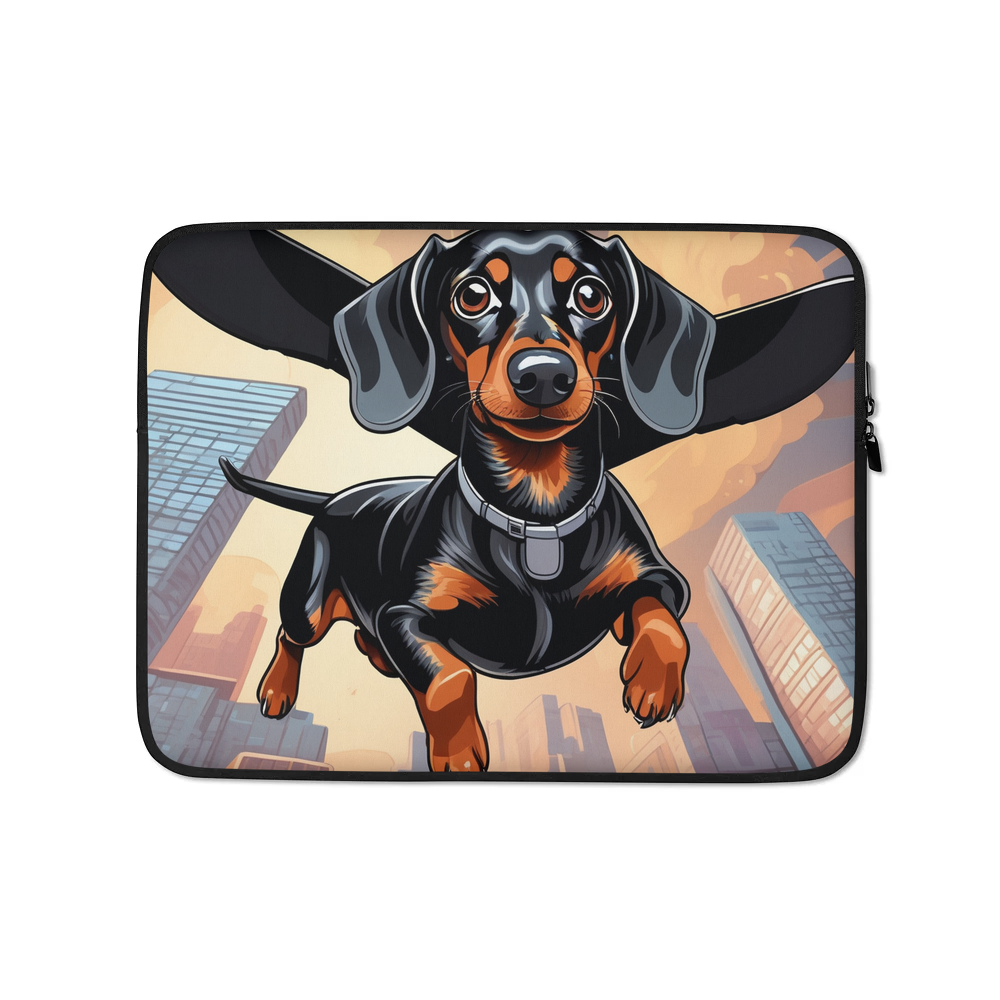 PugMug Custom Black Dachshund Laptop Sleeve