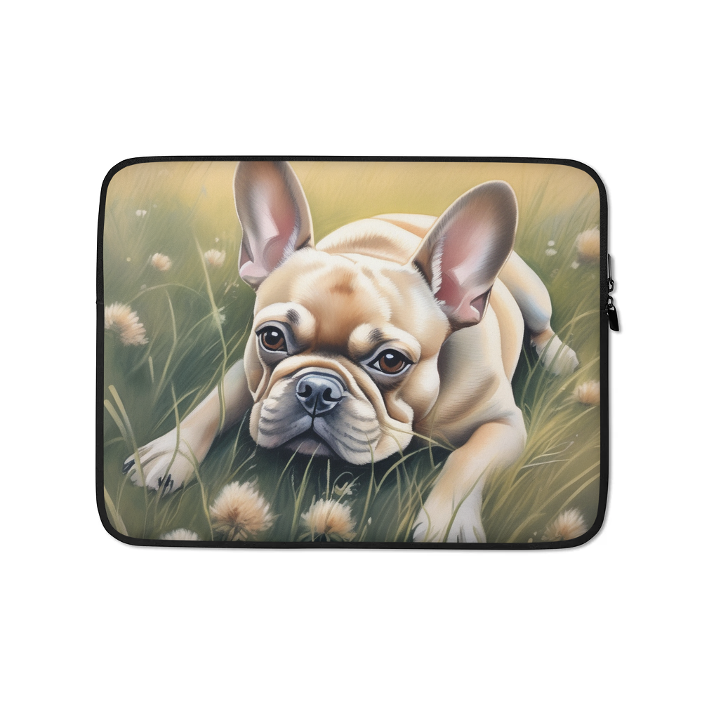PugMug Custom Tan French Bulldog Laptop Sleeve