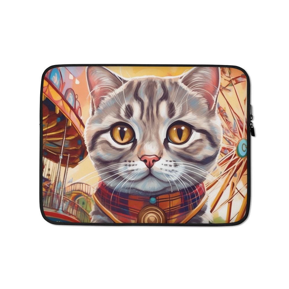 PugMug Custom Tabby Scottish Fold Cat Laptop Sleeve