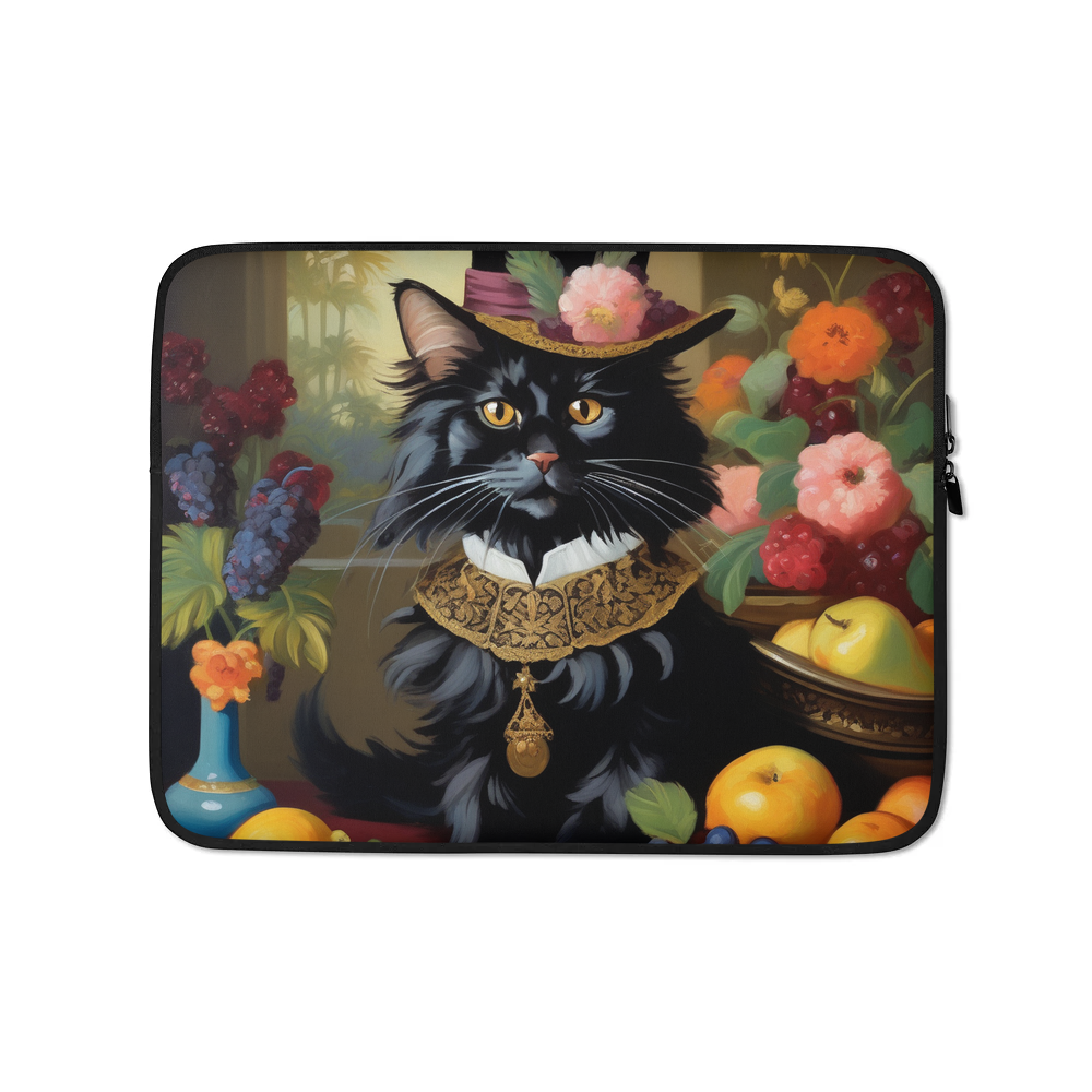 PugMug Custom Black Maine Coon Cat Laptop Sleeve