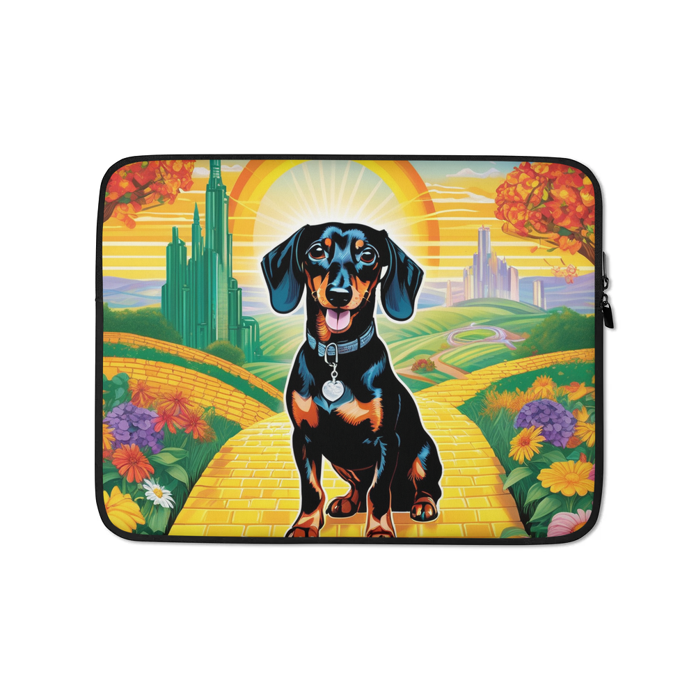 PugMug Custom Black Dachshund Laptop Sleeve