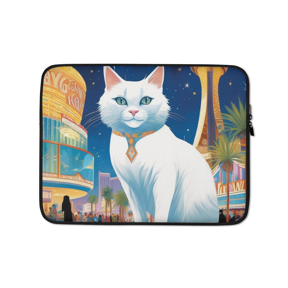 PugMug Custom White Companion Cat Laptop Sleeve