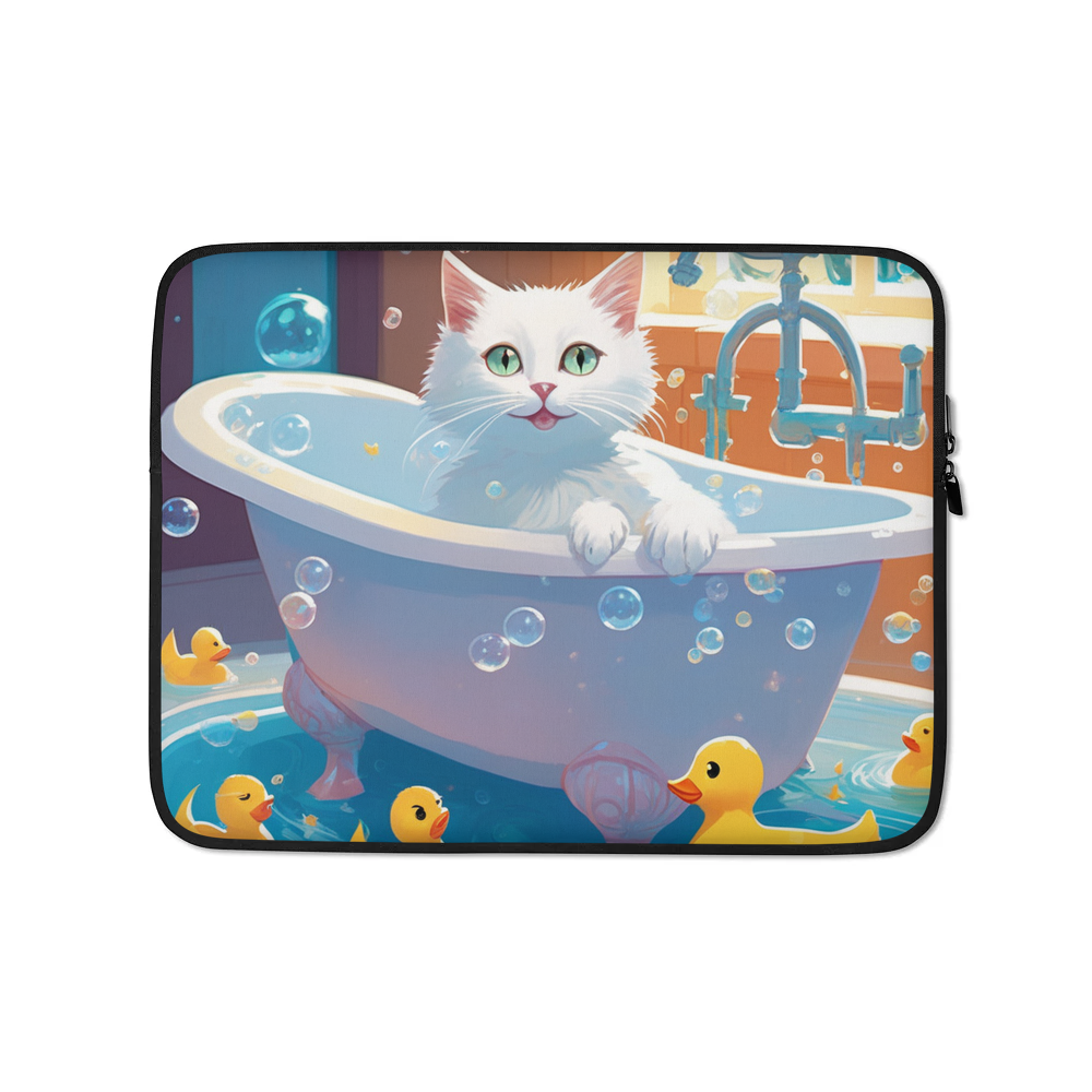PugMug Custom White Companion Cat Laptop Sleeve