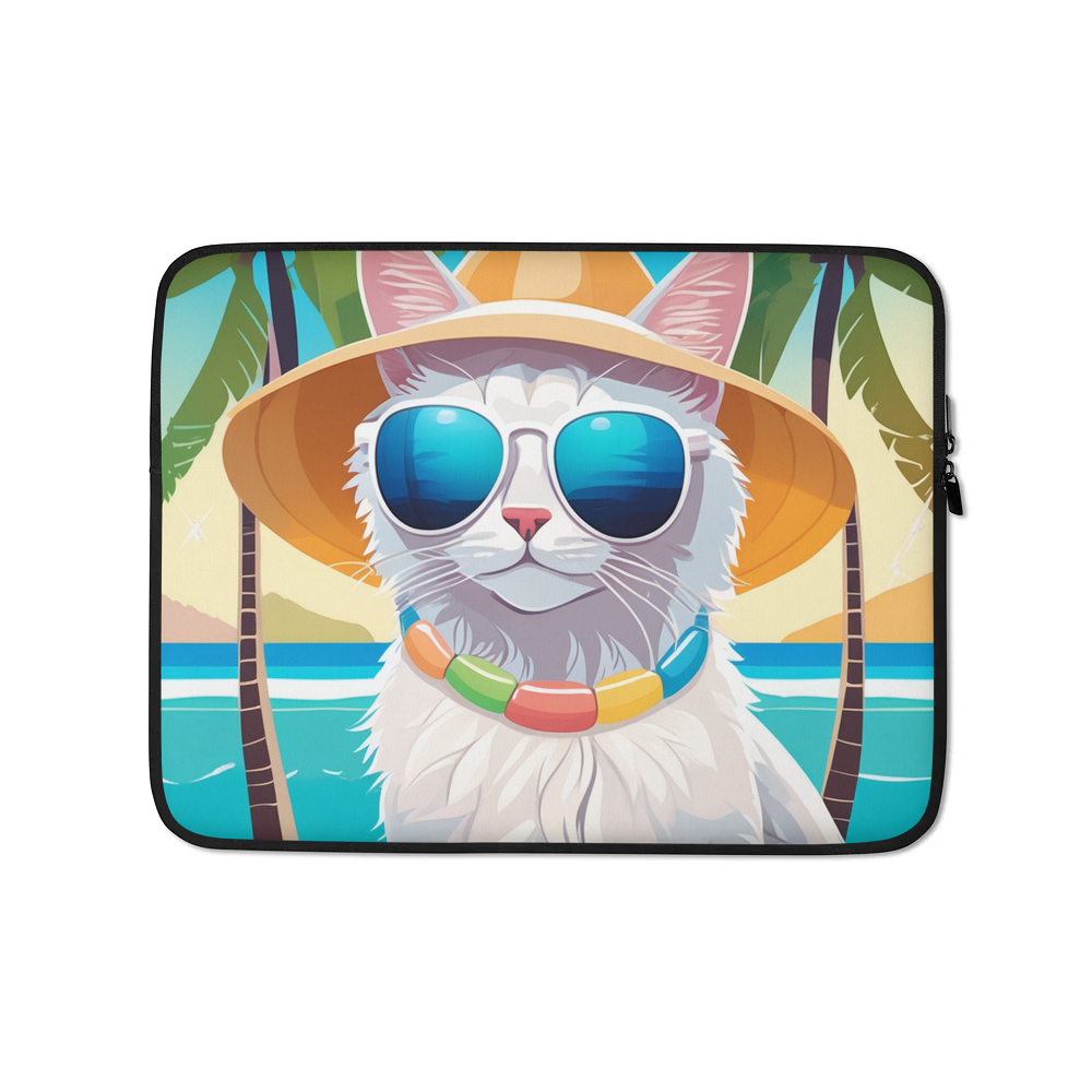 PugMug Custom White Companion Cat Laptop Sleeve