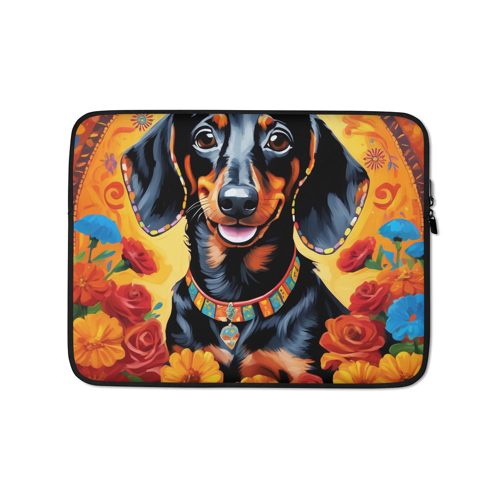 PugMug Custom Black Dachshund Laptop Sleeve