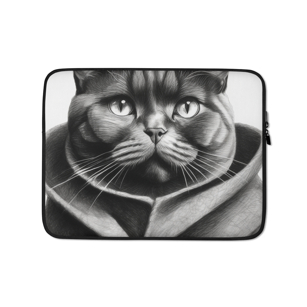 PugMug Custom Black British Shorthair Cat Laptop Sleeve