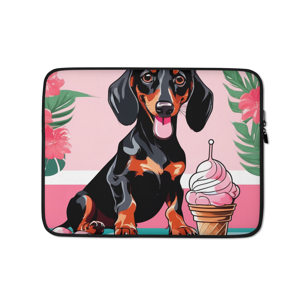 PugMug Custom Black Dachshund Laptop Sleeve