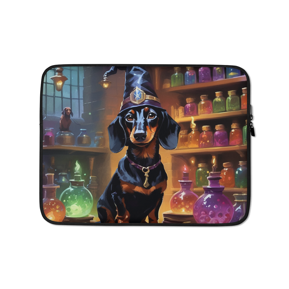 PugMug Custom Black Dachshund Laptop Sleeve