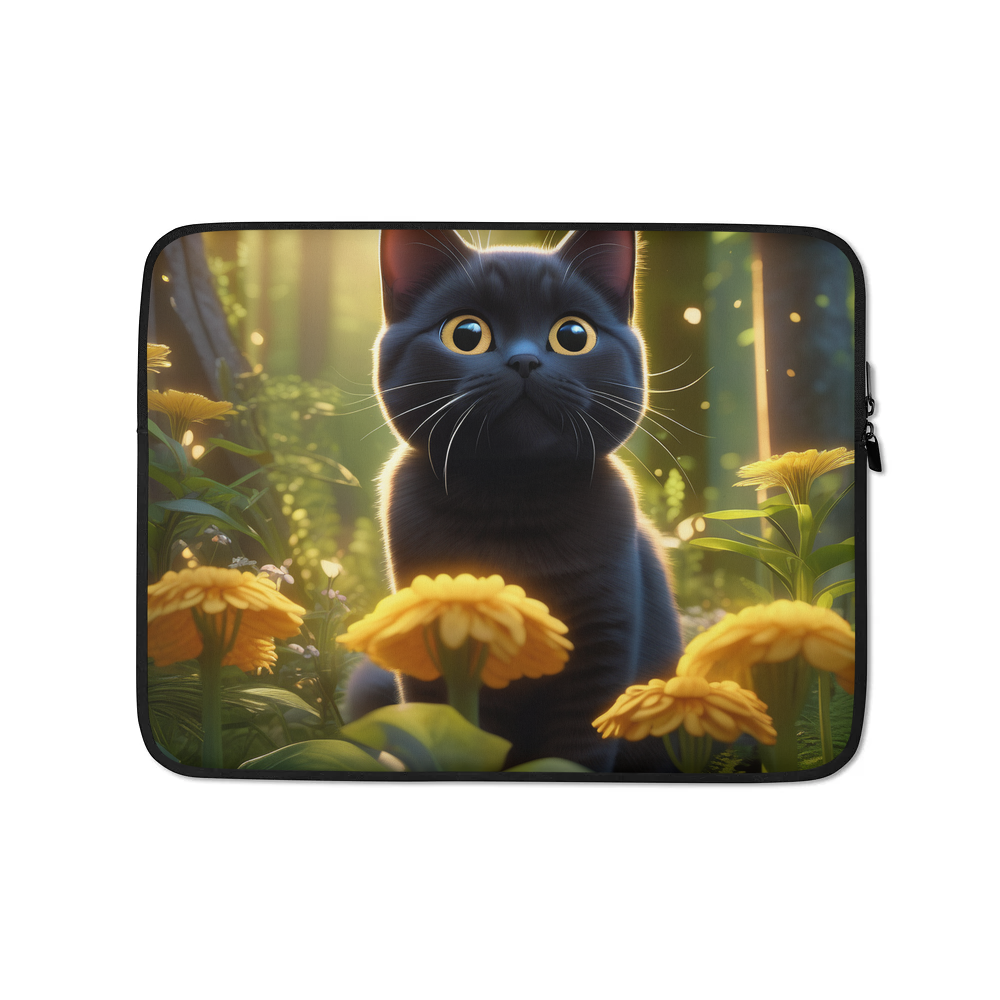 PugMug Custom Black British Shorthair Cat Laptop Sleeve