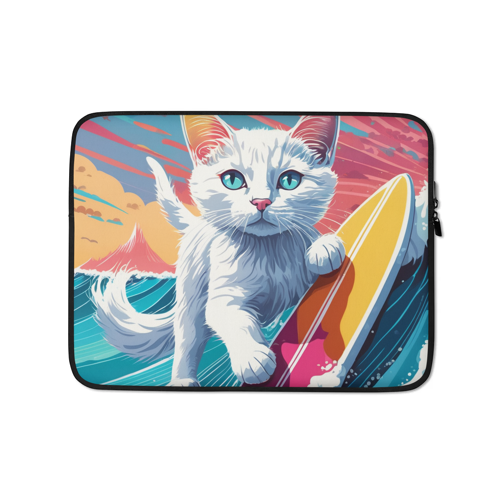 PugMug Custom White Companion Cat Laptop Sleeve