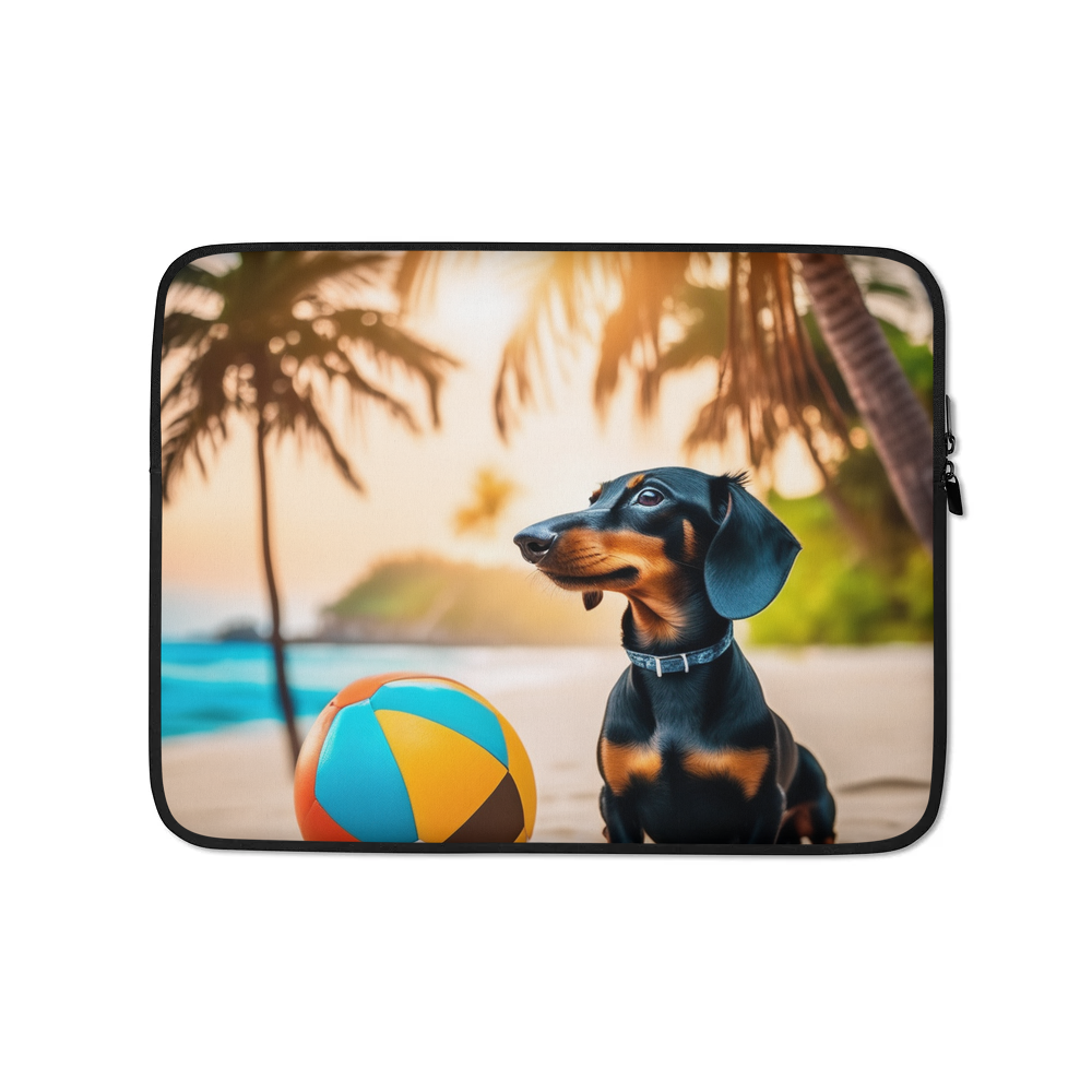 PugMug Custom Black Dachshund Laptop Sleeve