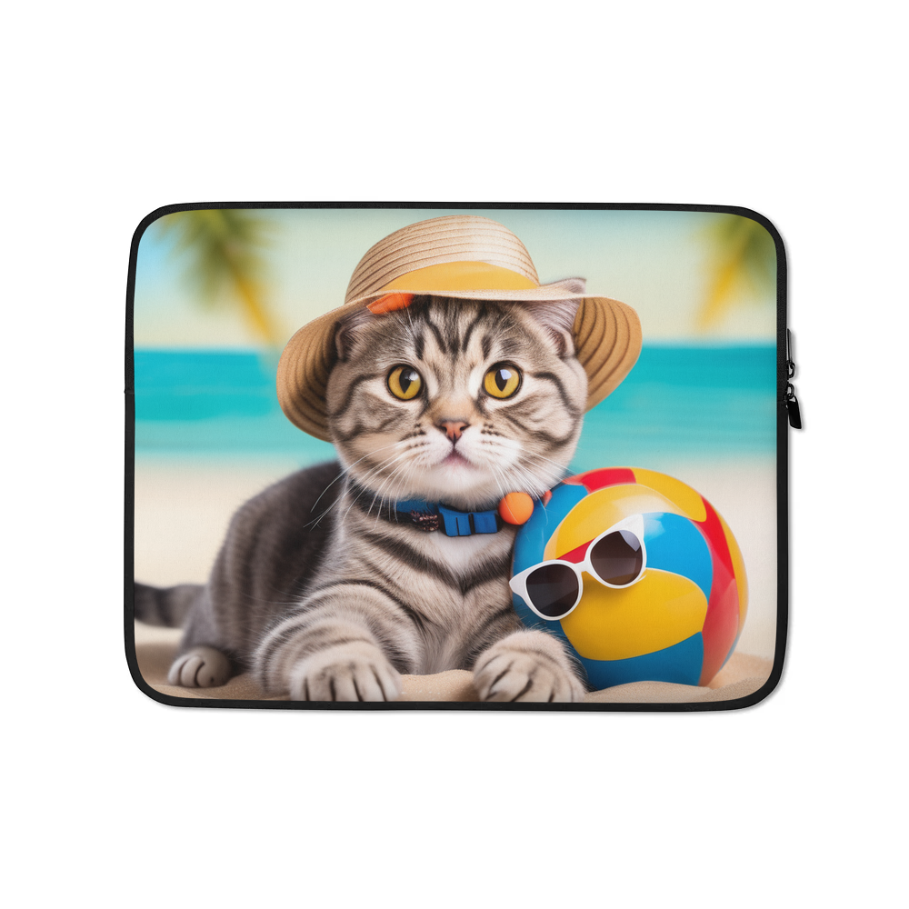 PugMug Custom Tabby Scottish Fold Cat Laptop Sleeve
