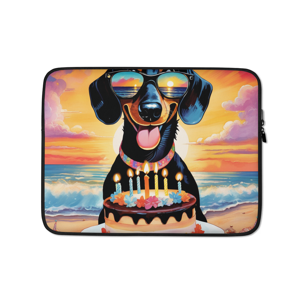 PugMug Custom Black Dachshund Laptop Sleeve