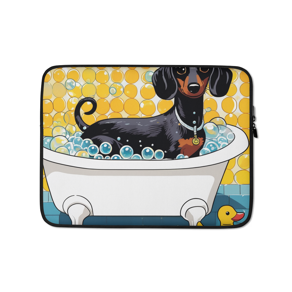 PugMug Custom Black Dachshund Laptop Sleeve