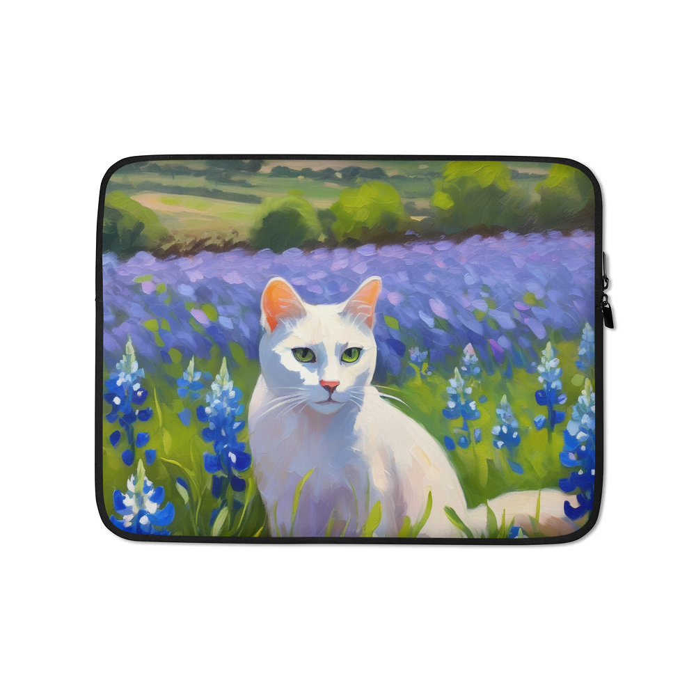 PugMug Custom White Companion Cat Laptop Sleeve