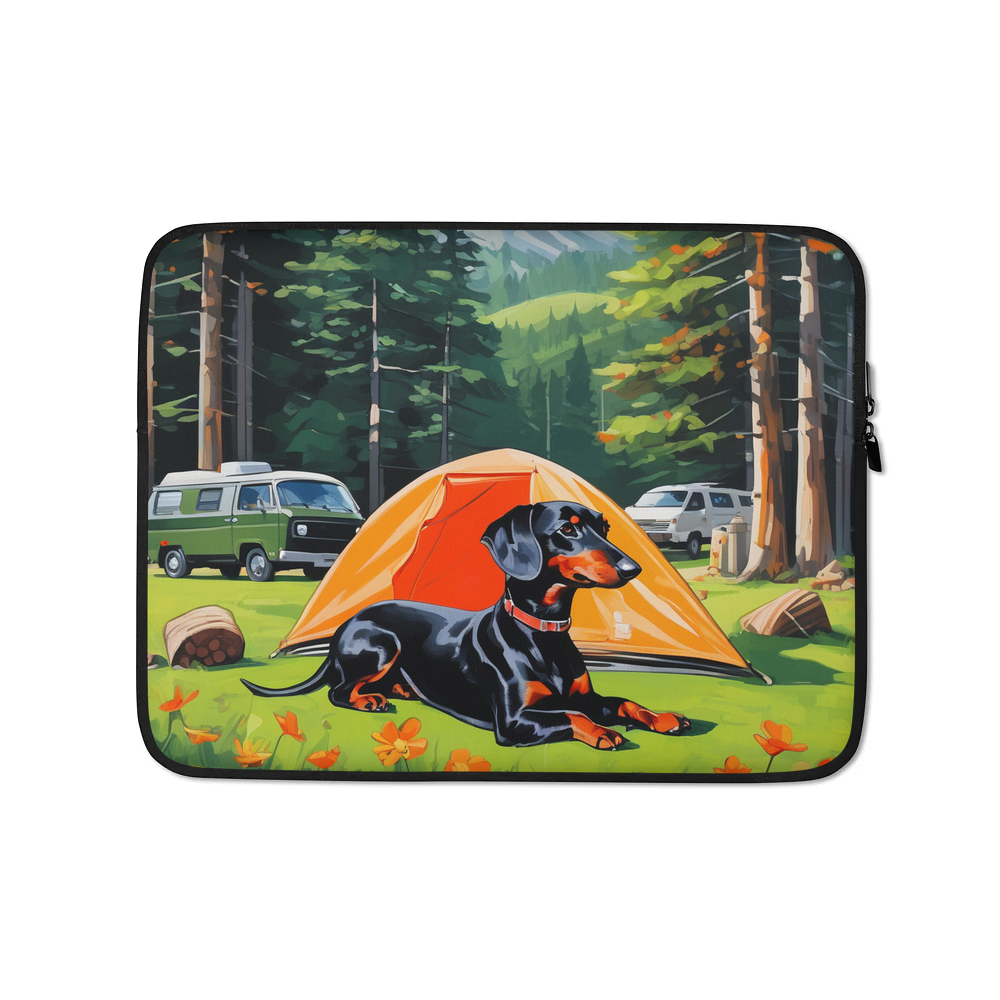 PugMug Custom Black Dachshund Laptop Sleeve