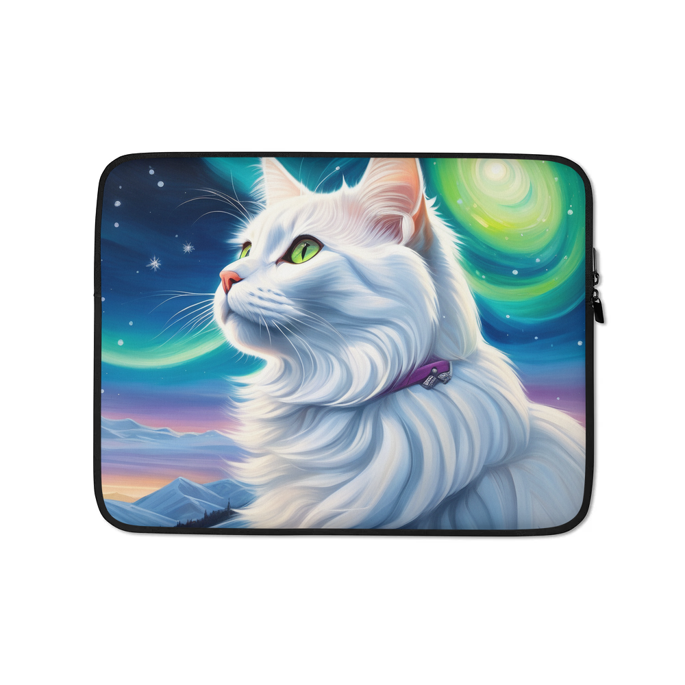PugMug Custom White Companion Cat Laptop Sleeve