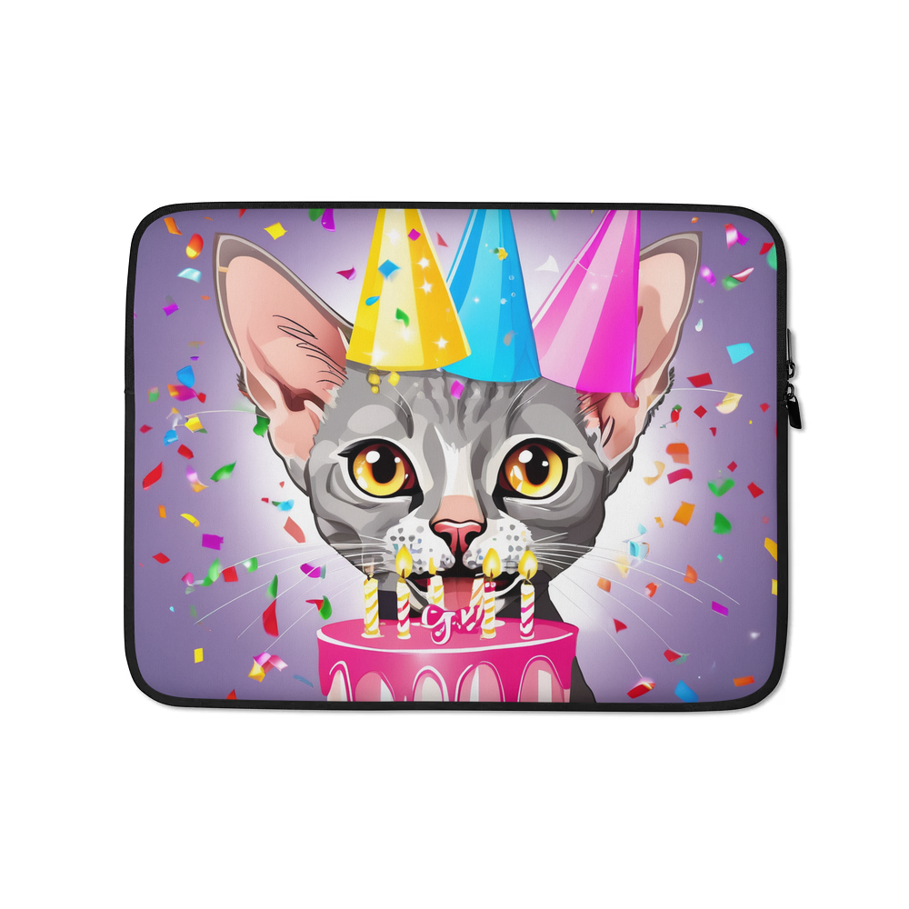PugMug Custom Tabby Devon Rex Cat Laptop Sleeve