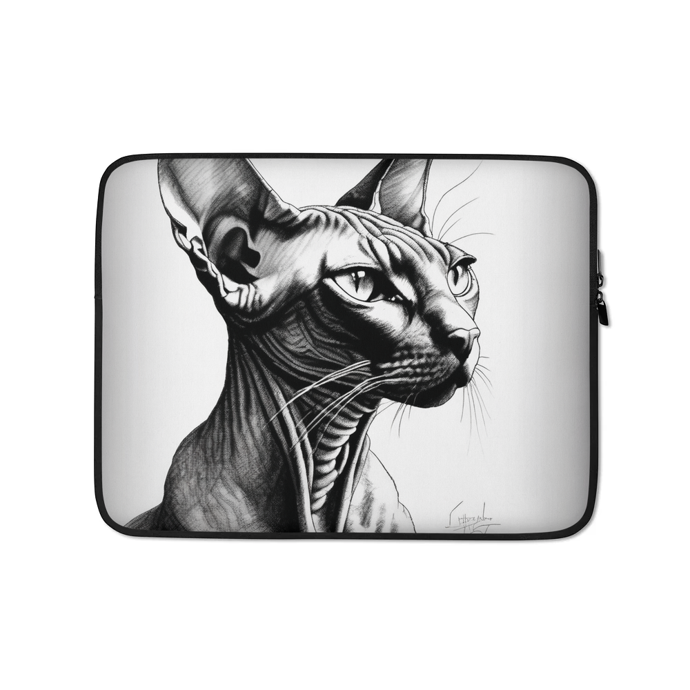 PugMug Custom Black Sphynx Cat Laptop Sleeve