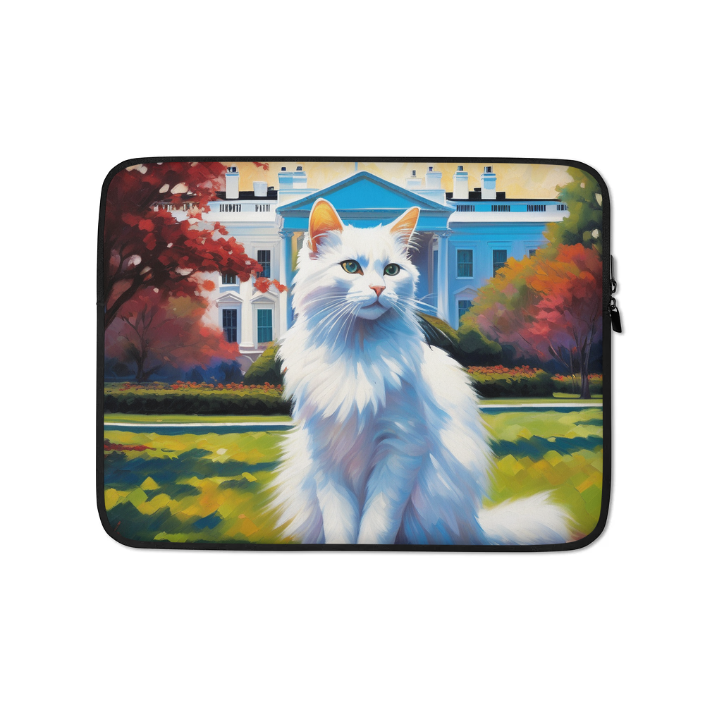 PugMug Custom White Companion Cat Laptop Sleeve