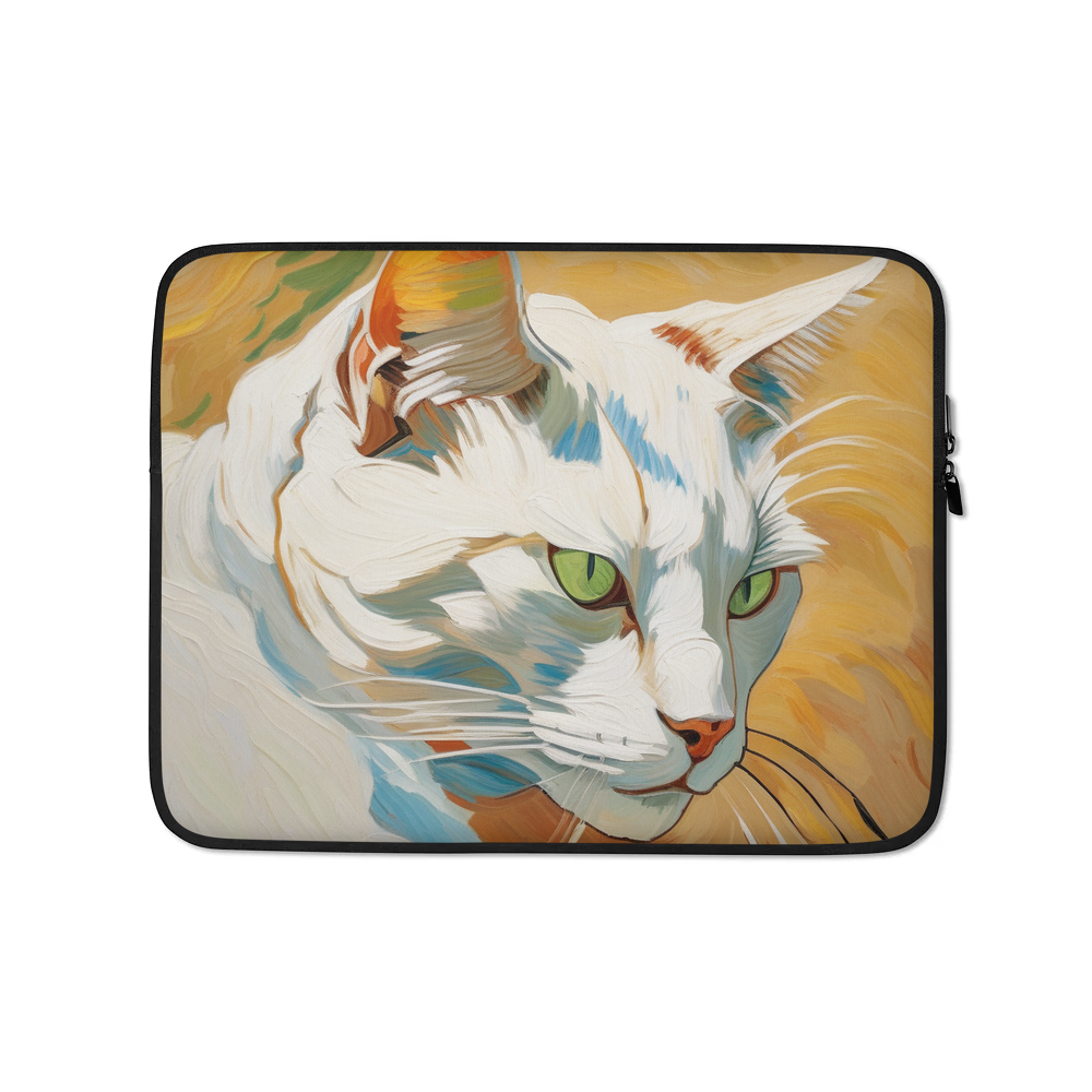 PugMug Custom White Companion Cat Laptop Sleeve