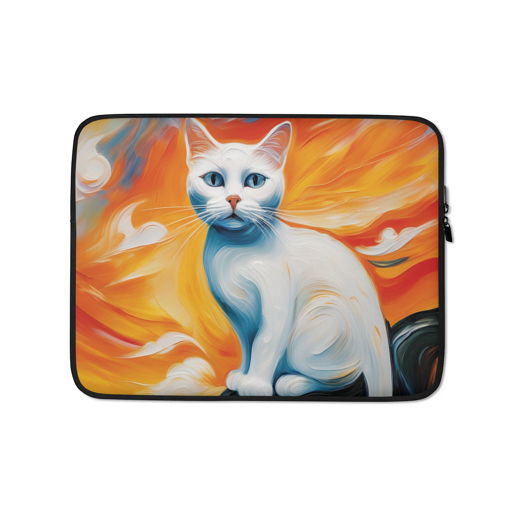 PugMug Custom White Companion Cat Laptop Sleeve
