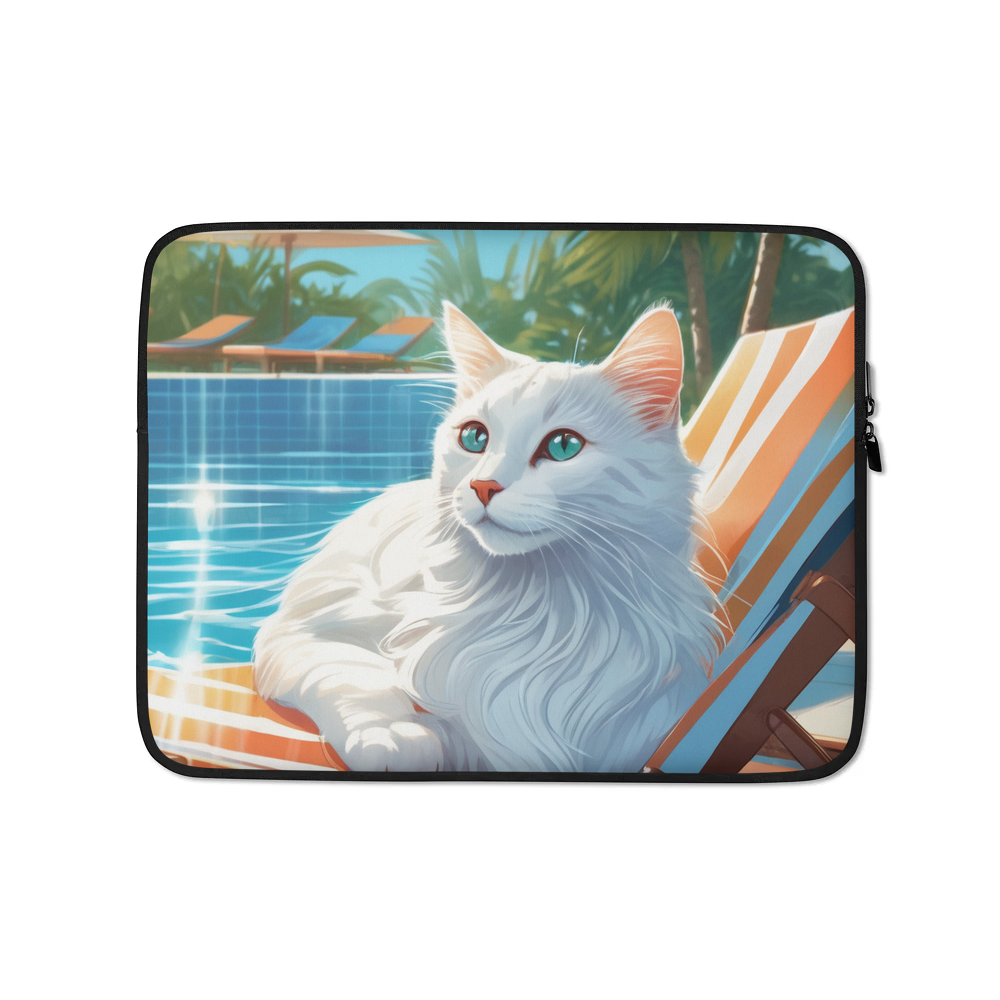 PugMug Custom White Companion Cat Laptop Sleeve
