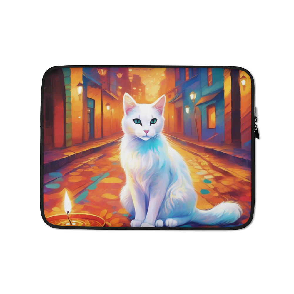 PugMug Custom White Companion Cat Laptop Sleeve