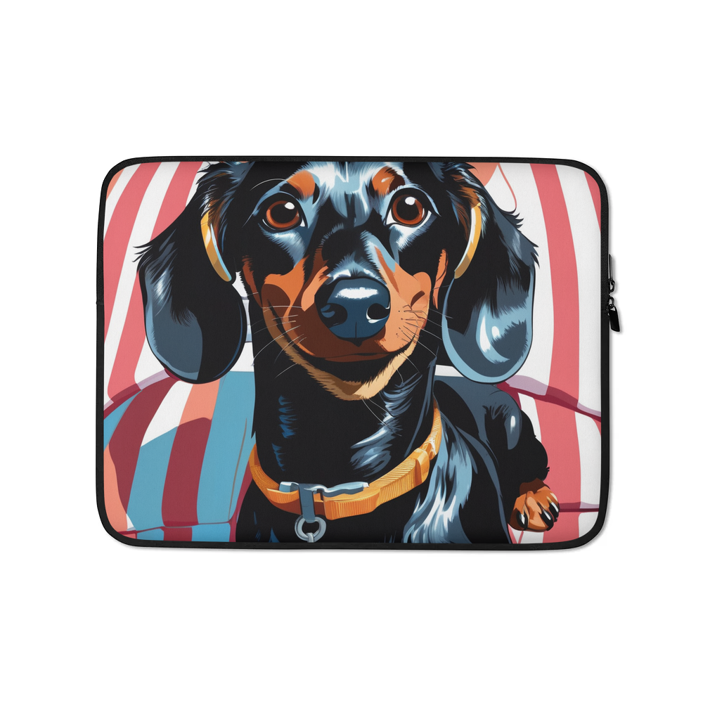 PugMug Custom Black Dachshund Laptop Sleeve