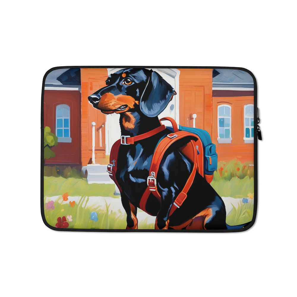 PugMug Custom Black Dachshund Laptop Sleeve