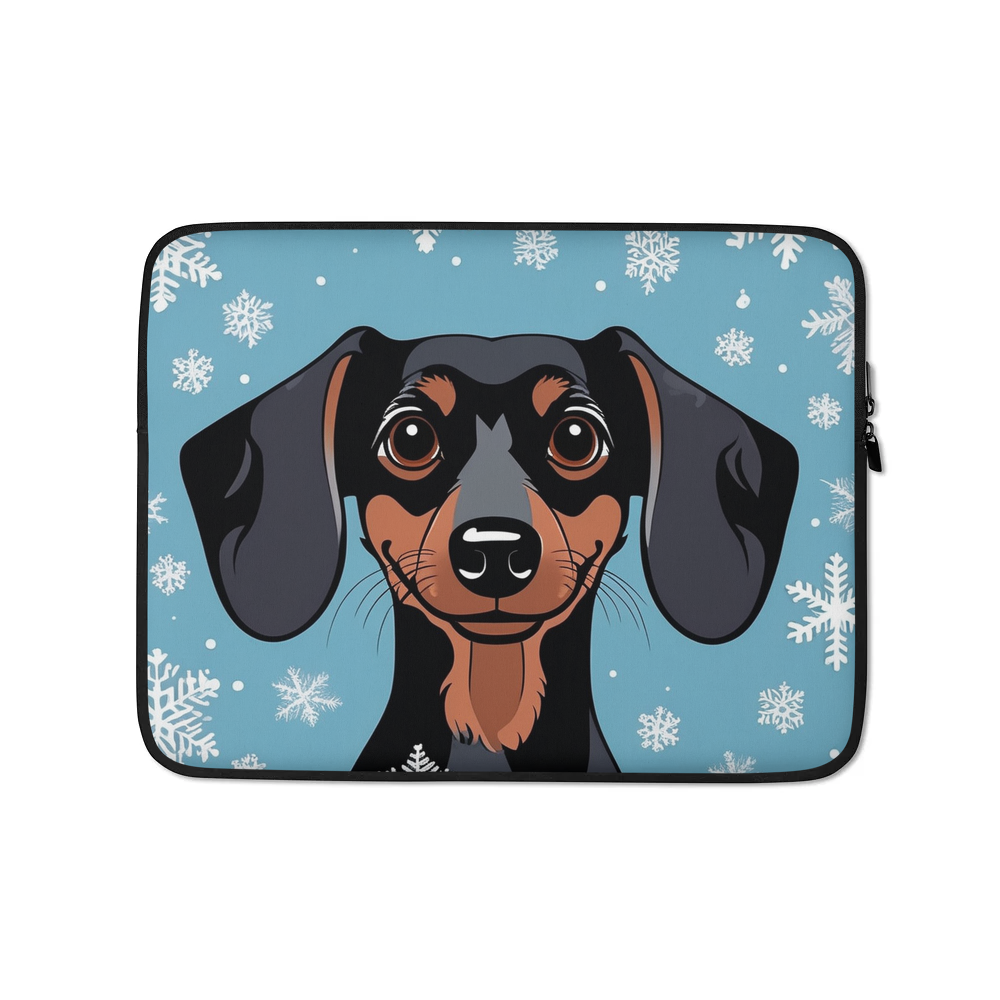 PugMug Custom Black Dachshund Laptop Sleeve