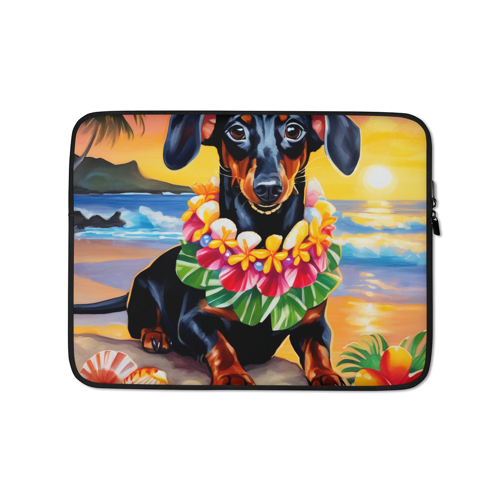 PugMug Custom Black Dachshund Laptop Sleeve