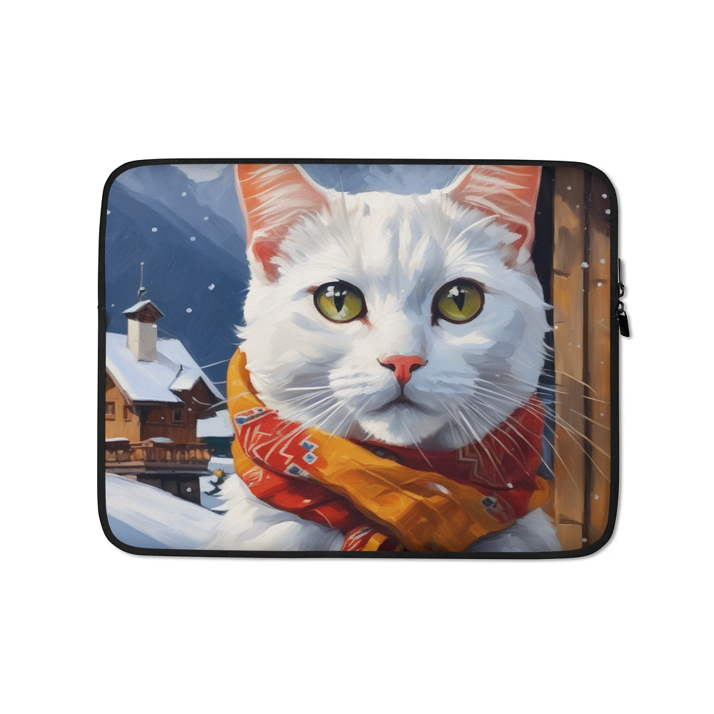PugMug Custom White Companion Cat Laptop Sleeve