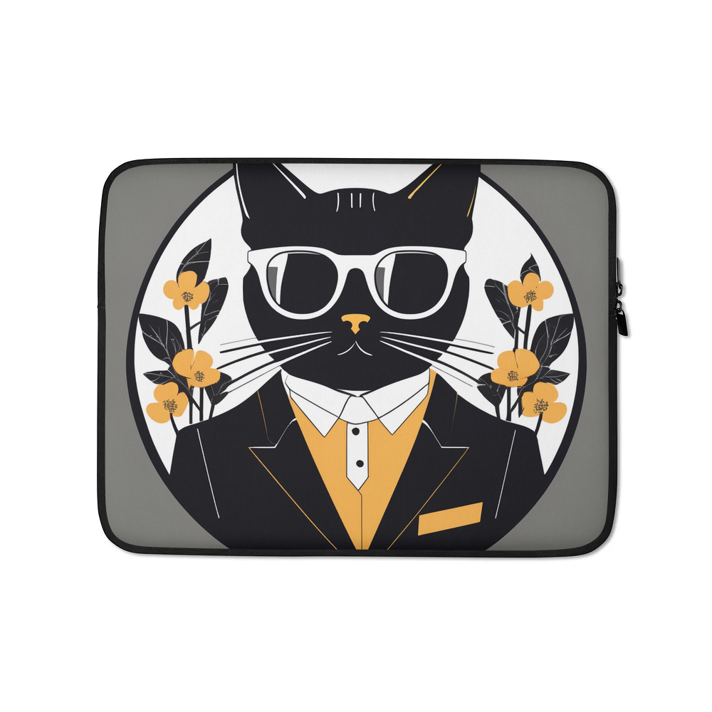 PugMug Custom Black Companion Cat Laptop Sleeve