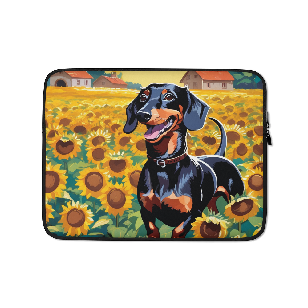 PugMug Custom Black Dachshund Laptop Sleeve