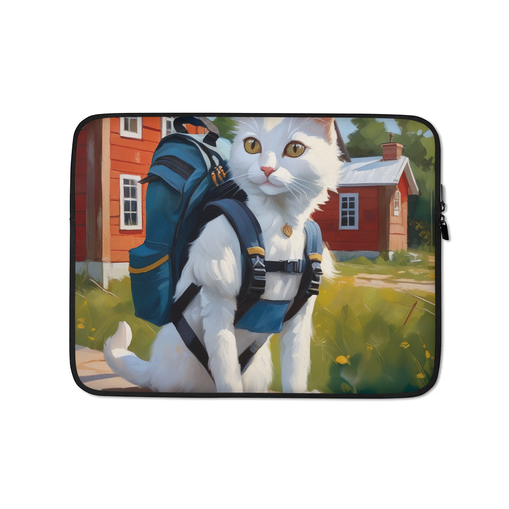 PugMug Custom White Companion Cat Laptop Sleeve