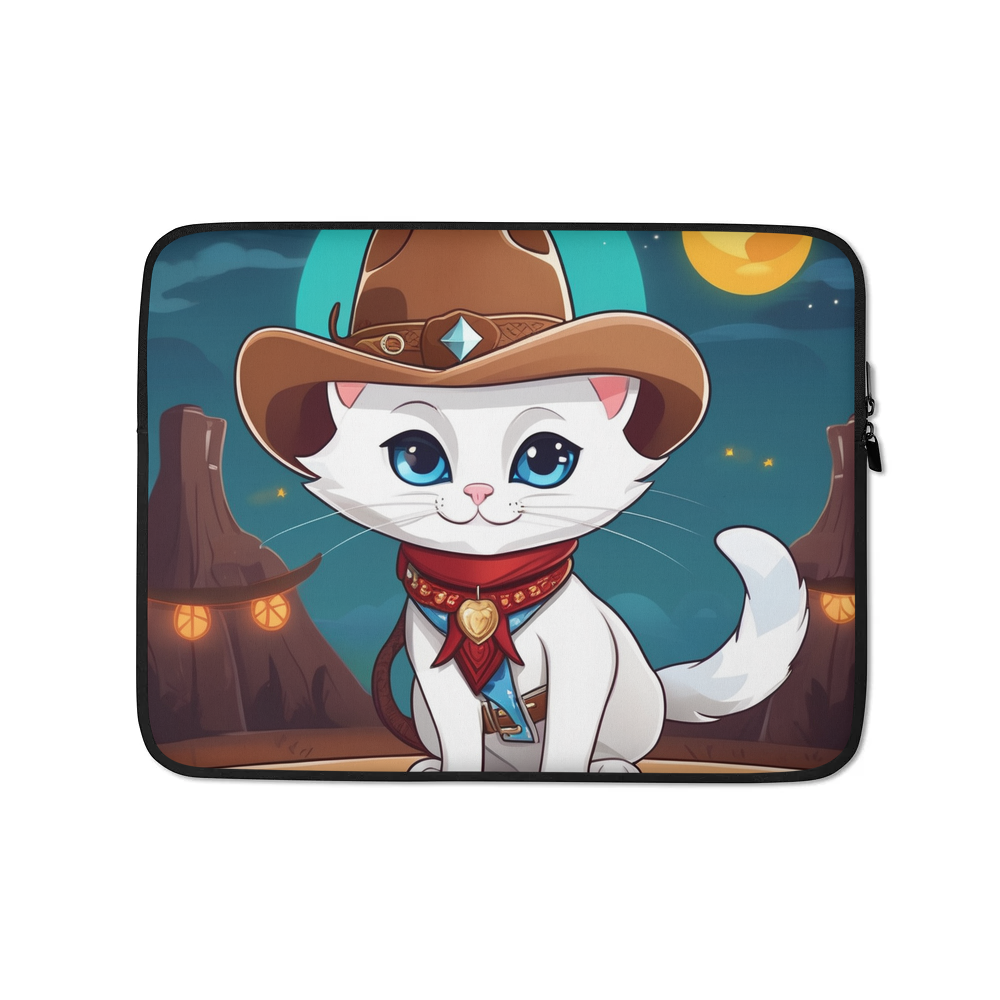 PugMug Custom White Companion Cat Laptop Sleeve