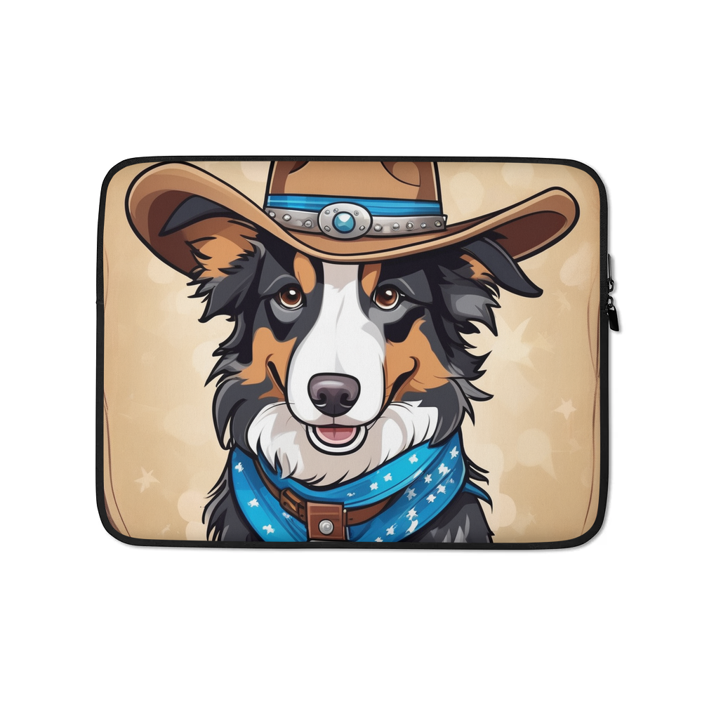 PugMug Custom Blue Merle Border Collie Laptop Sleeve