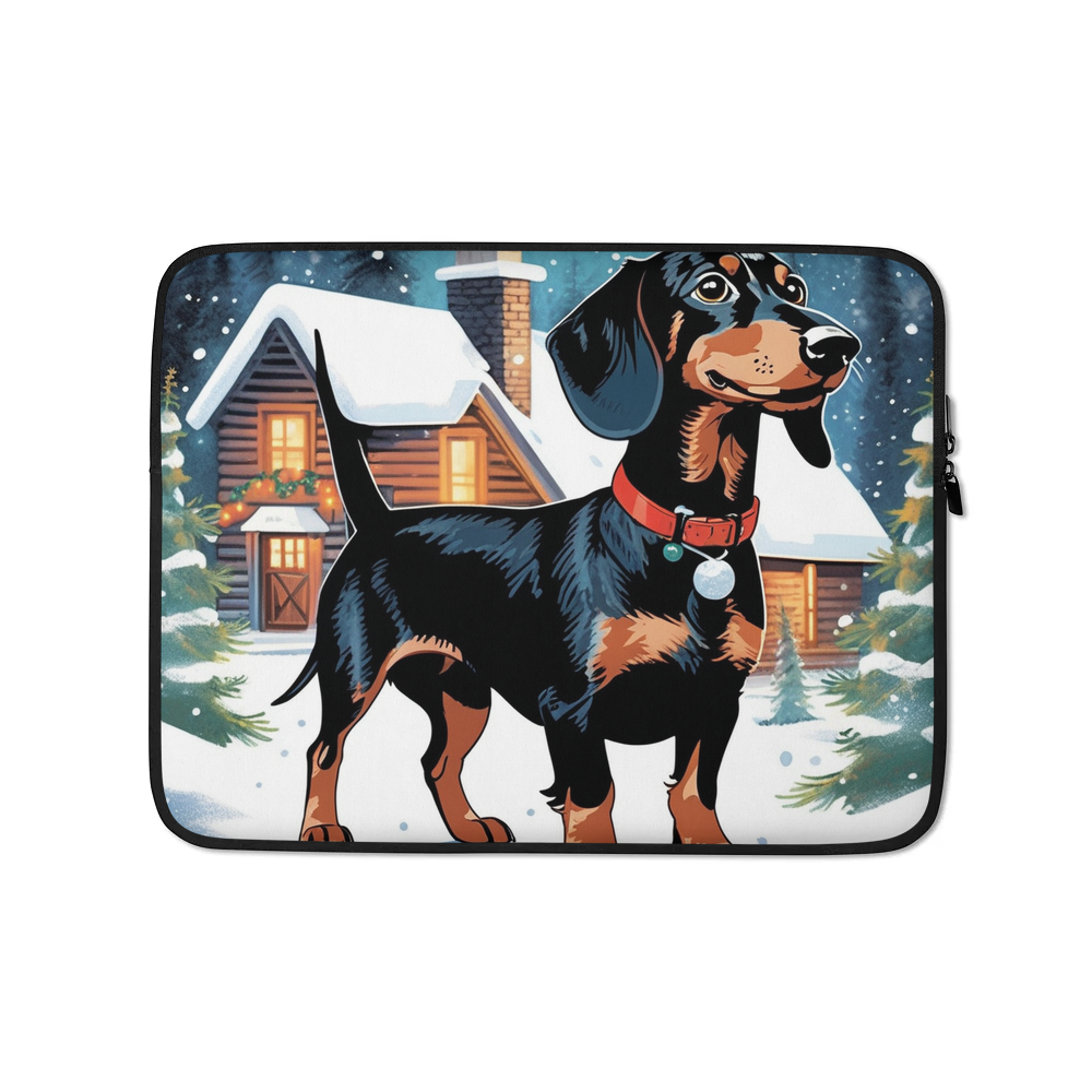 PugMug Custom Black Dachshund Laptop Sleeve