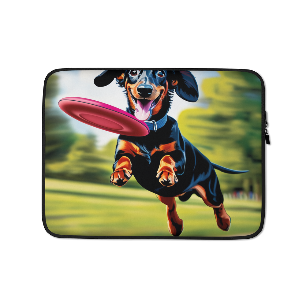 PugMug Custom Black Dachshund Laptop Sleeve