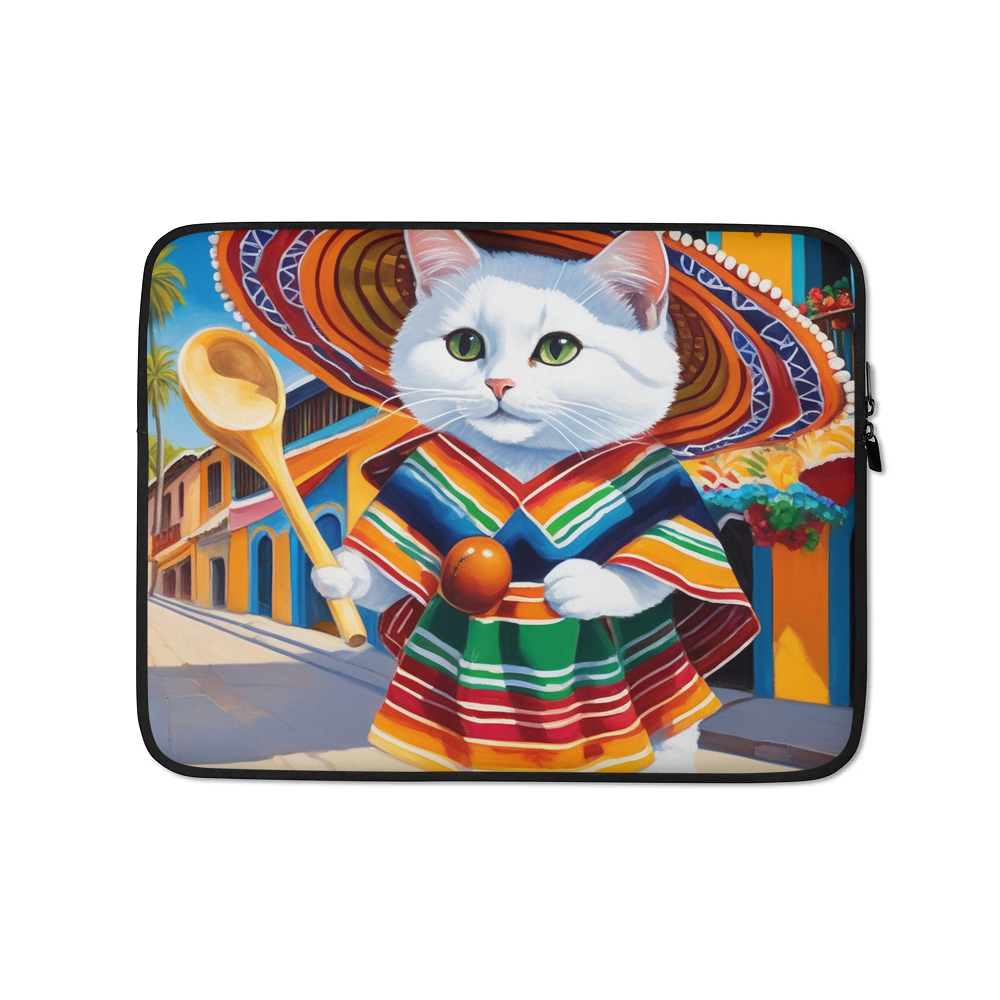 PugMug Custom White Companion Cat Laptop Sleeve