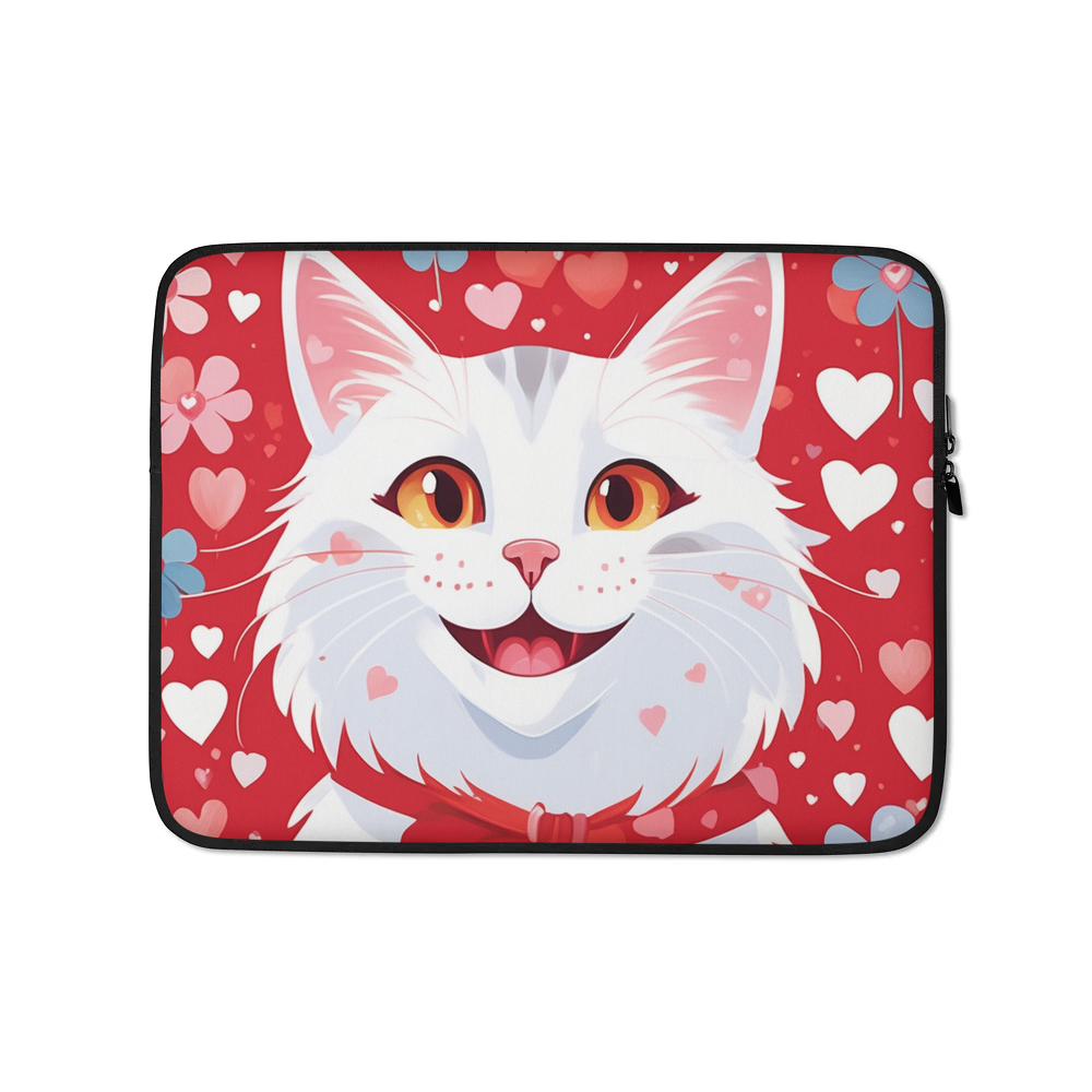 PugMug Custom White Companion Cat Laptop Sleeve