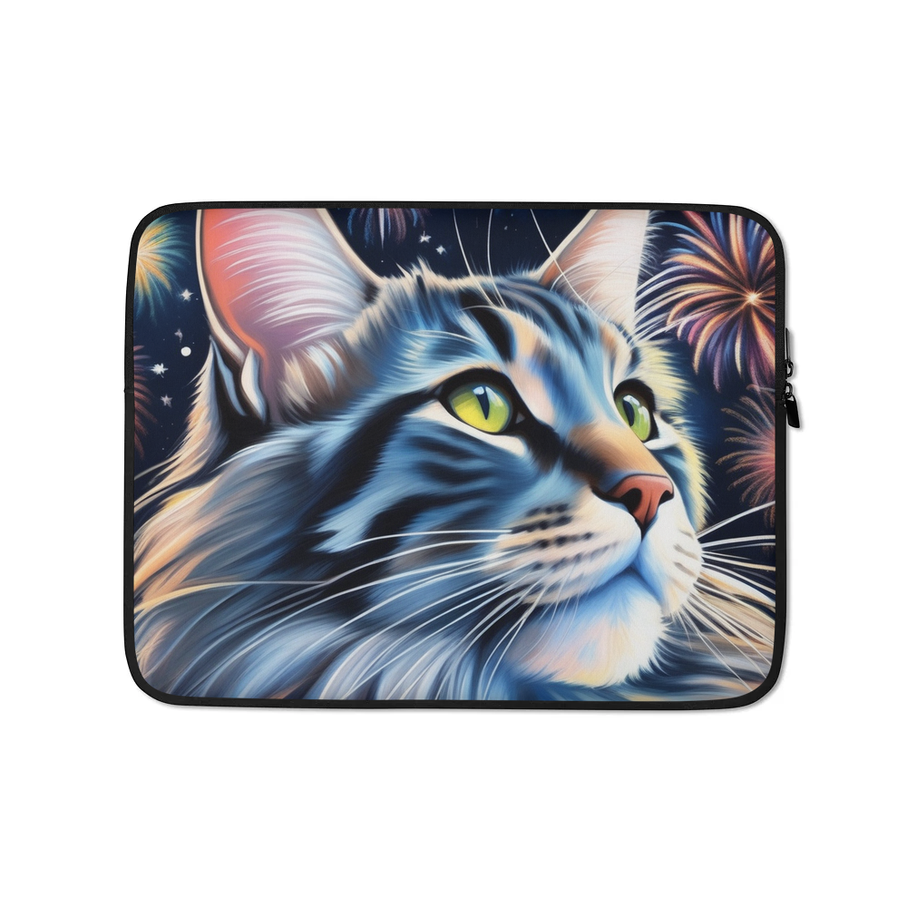 PugMug Custom Tabby Maine Coon Cat Laptop Sleeve