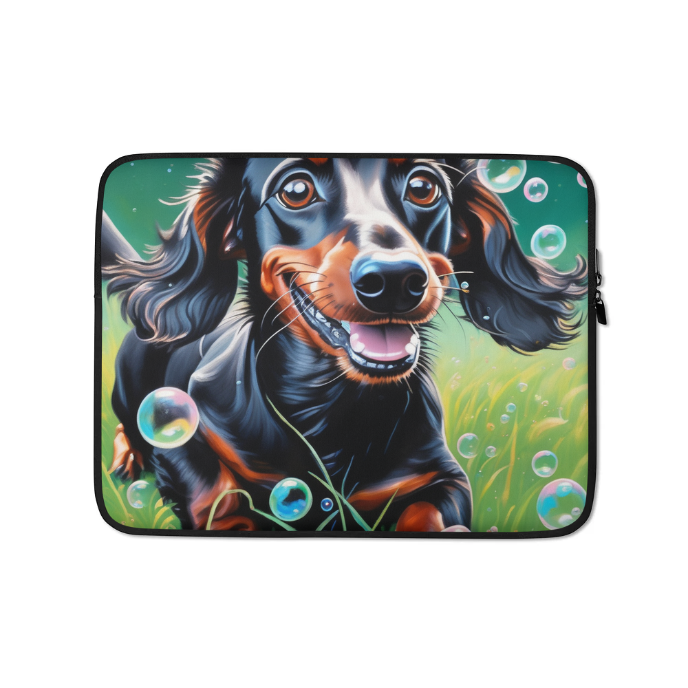 PugMug Custom Black Dachshund Laptop Sleeve