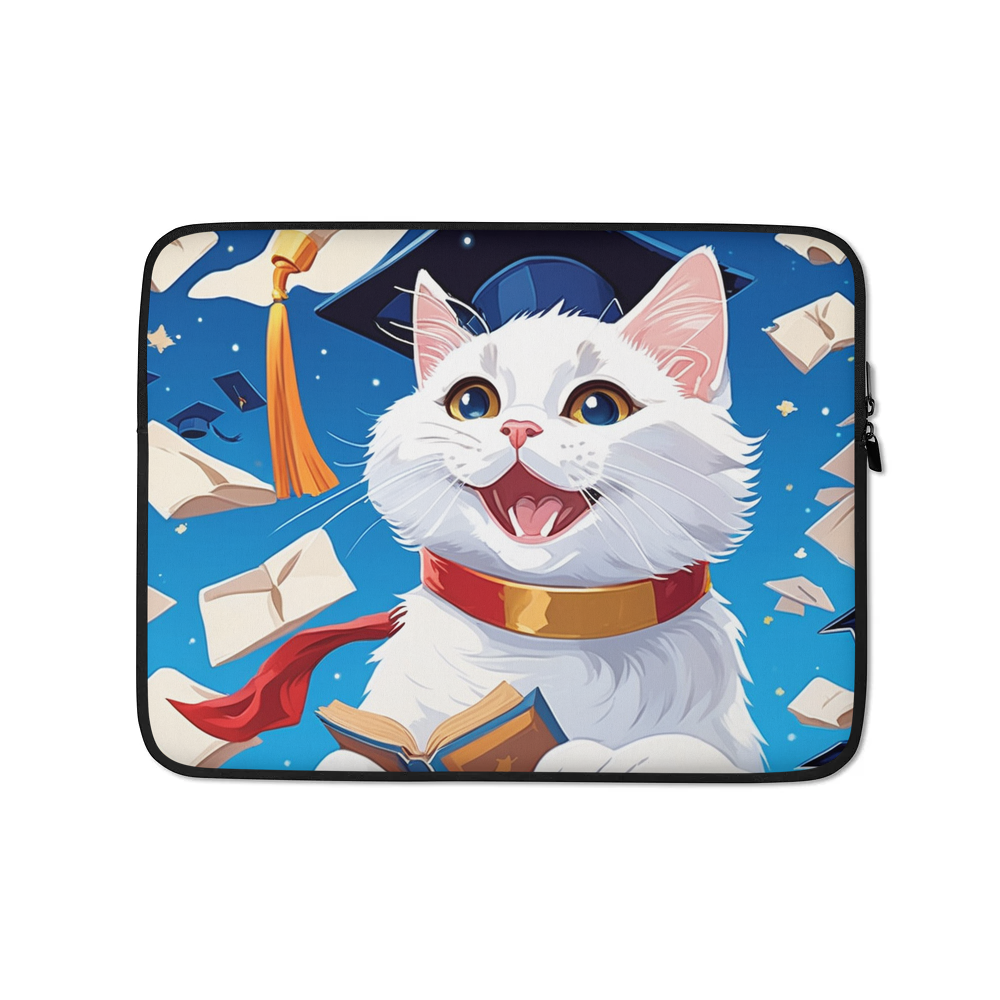 PugMug Custom White Companion Cat Laptop Sleeve