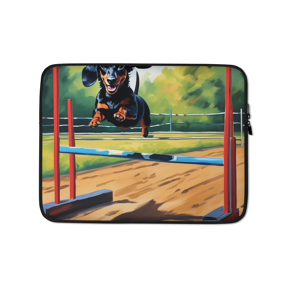 PugMug Custom Black Dachshund Laptop Sleeve